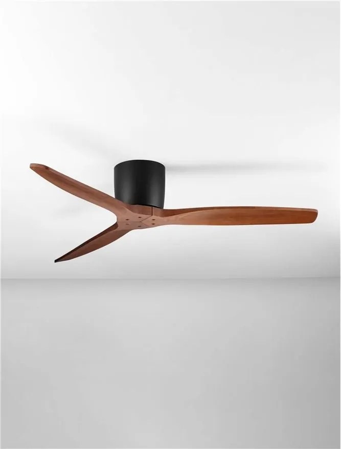 Ventilator de tavan cu telecomanda NINEMIA negru/dark wood