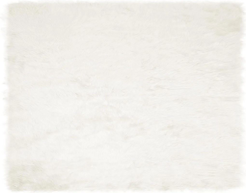 vidaXL Covor din Lână Faux Tafalla Alb 200 x 280 cm Poliester