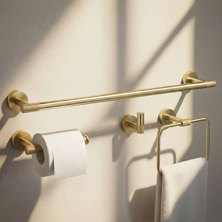 Set accesorii pentru baie GRID auriu periat 4 piese