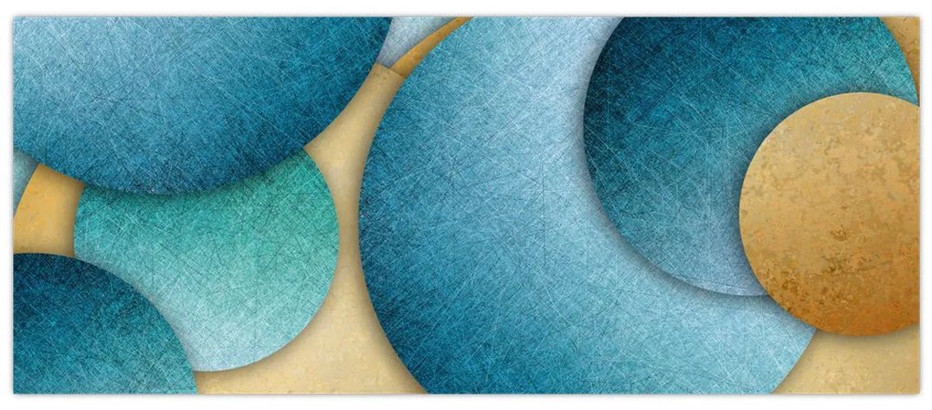 Tablou cu abstracție cercuri (120x50 cm)