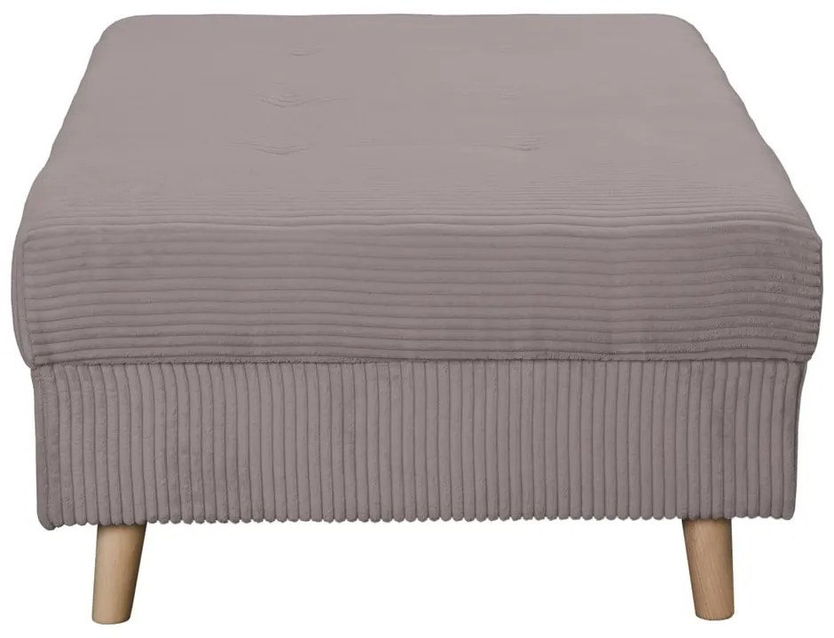 Taburet gri cu tapițerie din catifea reiată Ariella – Ropez