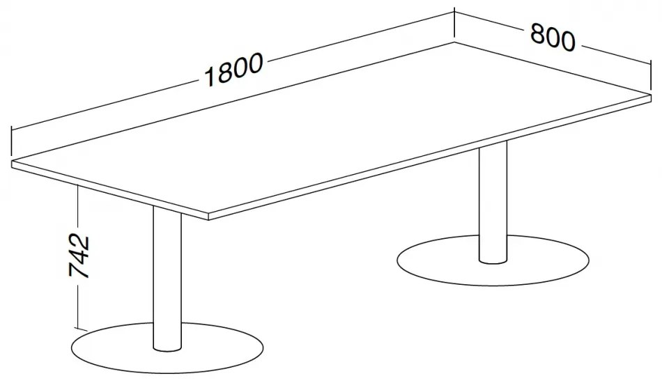 Masa de intalnire ProOffice 180 x 80 cm, fag