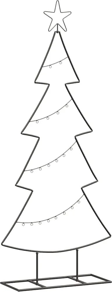 vidaXL Pom de Crăciun din metal cu suport Negru 125 cm Oțel
