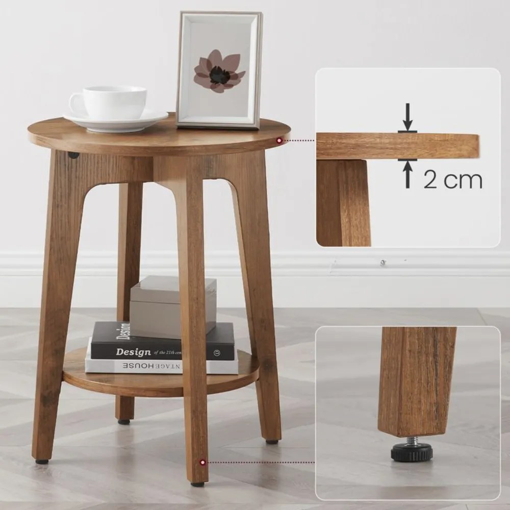 Măsuță de cafea NORDIC, 40×50cm, maro Vasagle