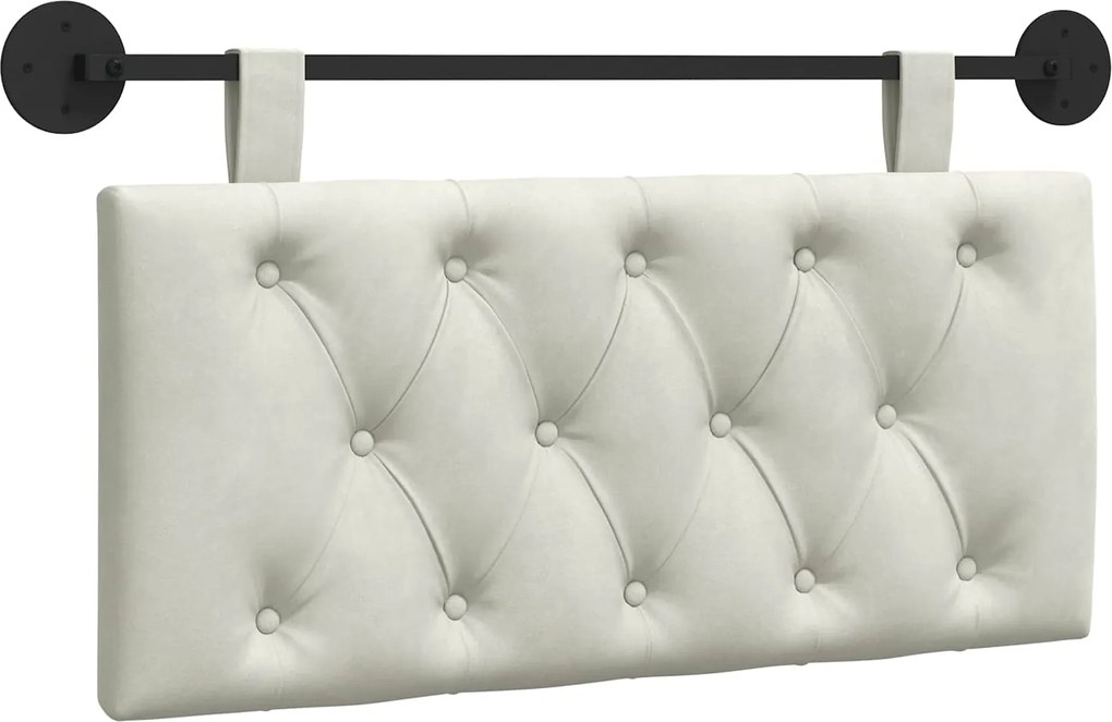 vidaXL Cap de pat suspendat Pe perete Crem 100 x 55 x 7 cm Catifea