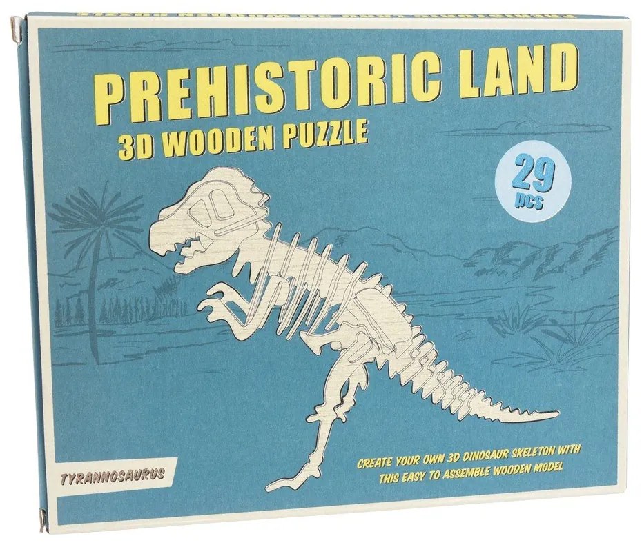 Puzzle cu dinozaur 3D din lemn Rex London Tyrannosaurus