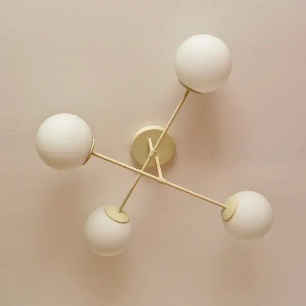 Plafonieră aplicată MOON 4xE27/15W/230V crem