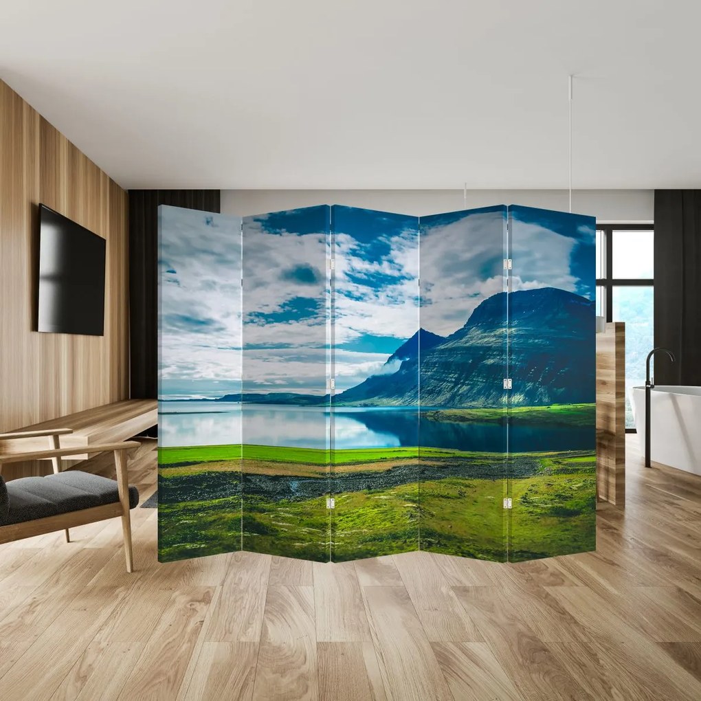 Paravan - Lac și munți (210x170 cm)