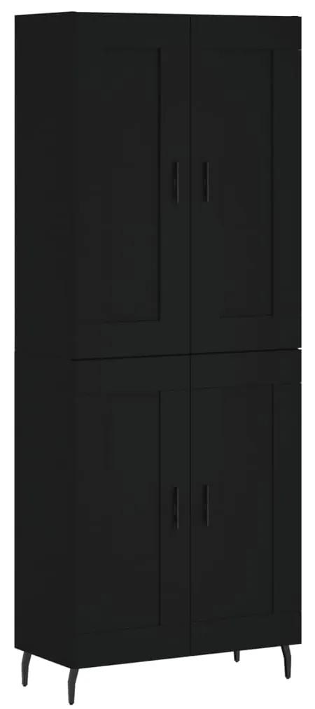 3199698 vidaXL Dulap înalt, negru, 69,5x34x180 cm, lemn compozit