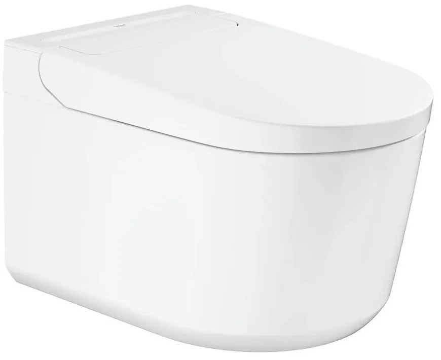 Set vas WC suspendat Grohe Sensia Rimless cu functie bideu electric alb lucios si capac softclose