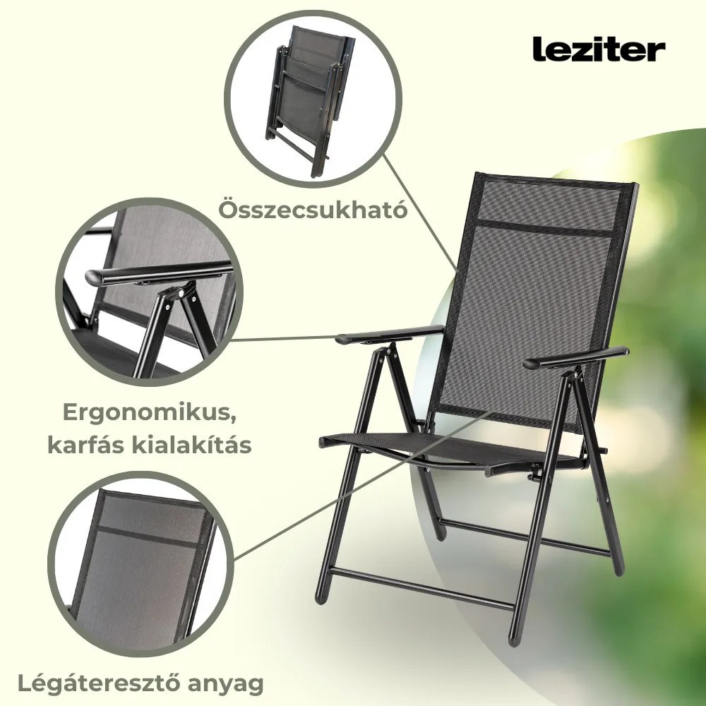 Set mobilier de grădină Tessa 4+1 negru
