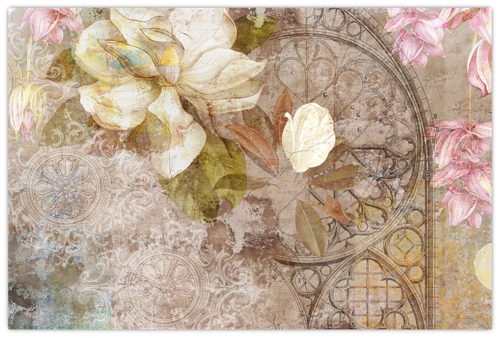 Tablou - Ornament de flori (90x60 cm)