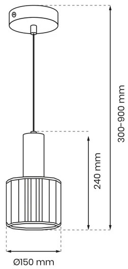 Lustră pe cablu CRISTAL 1xE27/60W/230V neagră