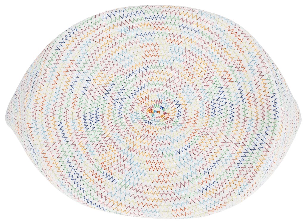 TEMPO-KONDELA KLAND, coş tricotat, alb/ model, 40x37 cm