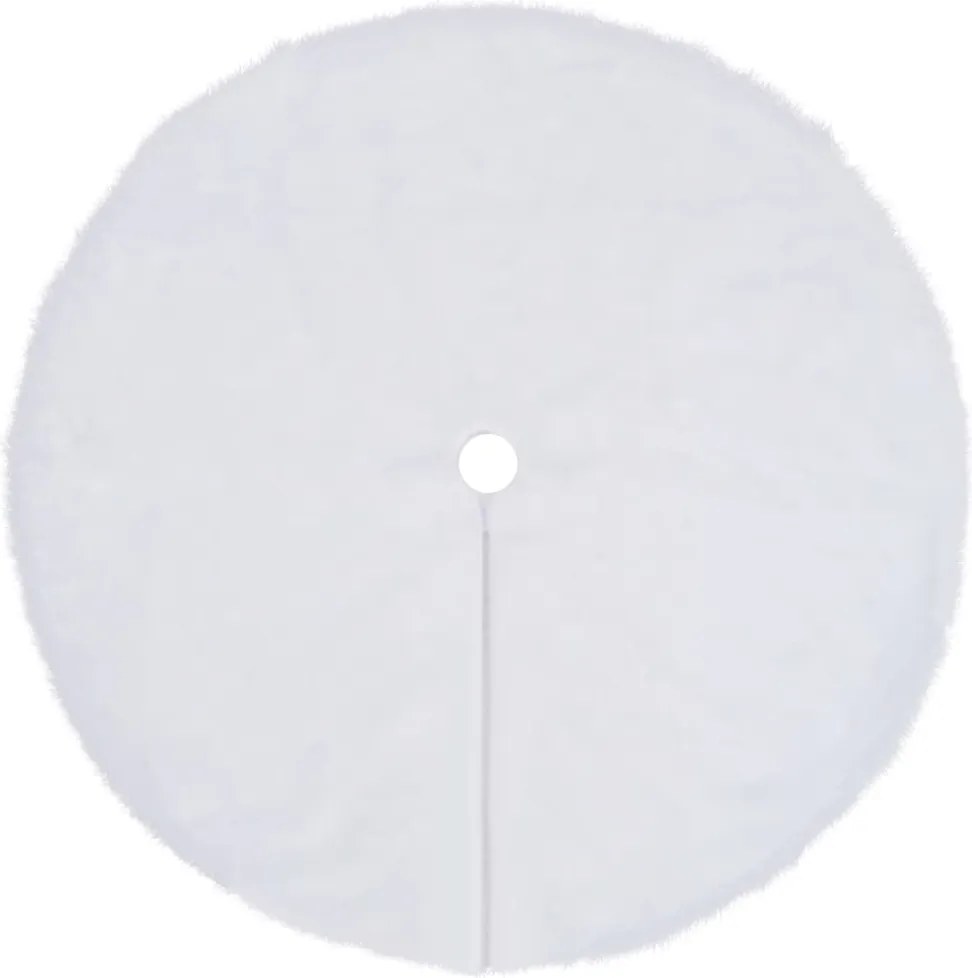 vidaXL Fustă de brad de Crăciun, albă, 90 cm, blană artificială