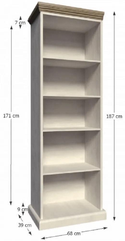 Biblioraft, pin nordic/stejar sălbatic, ROYAL RW