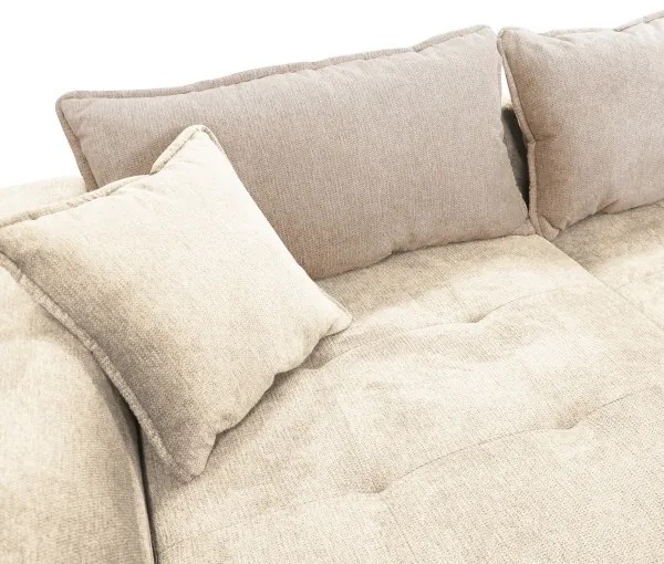 Colțar extensibil LAGOA în formă de L, cu spațiu de depozitare, orientare stânga, bej/maro