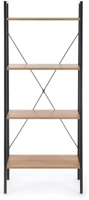 Bibliotecă NARVIK 148x60 cm negru/stejar sonoma