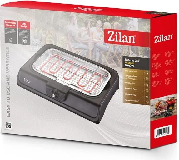 Gratar electric ZİLAN ZLN3772,2000 W, termostat reglabil