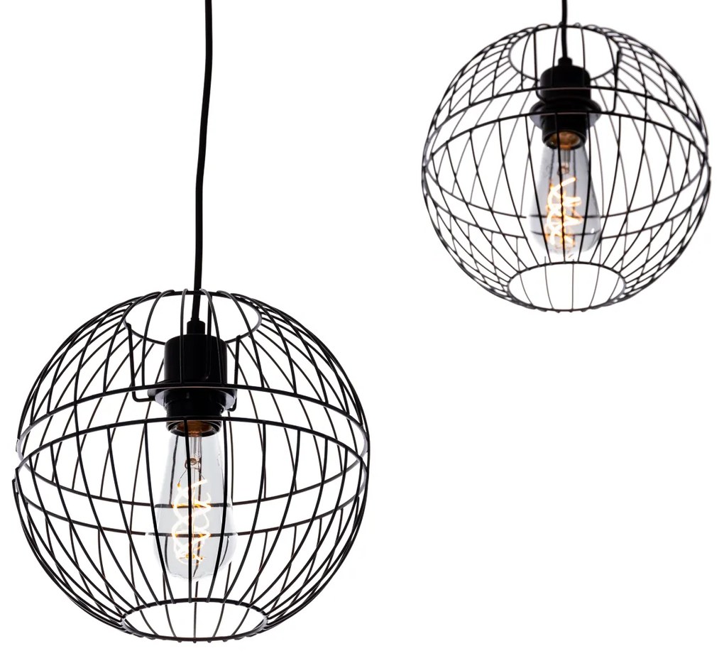 Lampă modernă cu pandantiv neagră cu 3 lumini - Sphaera