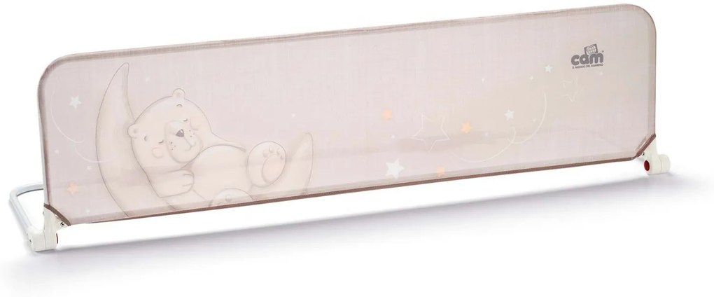 Bariera de protectie pentru pat 150 x 44 x 41 cm, Ursulet pe luna, Bej