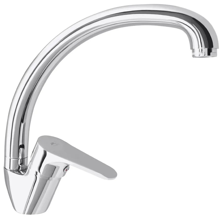 Baterie bucatarie monocomanda Rubineta Luka finisaj crom lucios gat de lebada