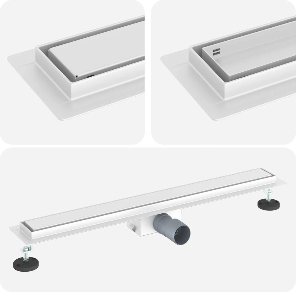 vidaXL 2 în 1 Drenaj pentru duș Argintiu 70 cm Oțel inoxidabil 304