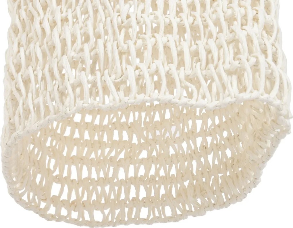 Lustră suspendată din fibre naturale împletite, natur, 80 x 40 cm, „Conches”