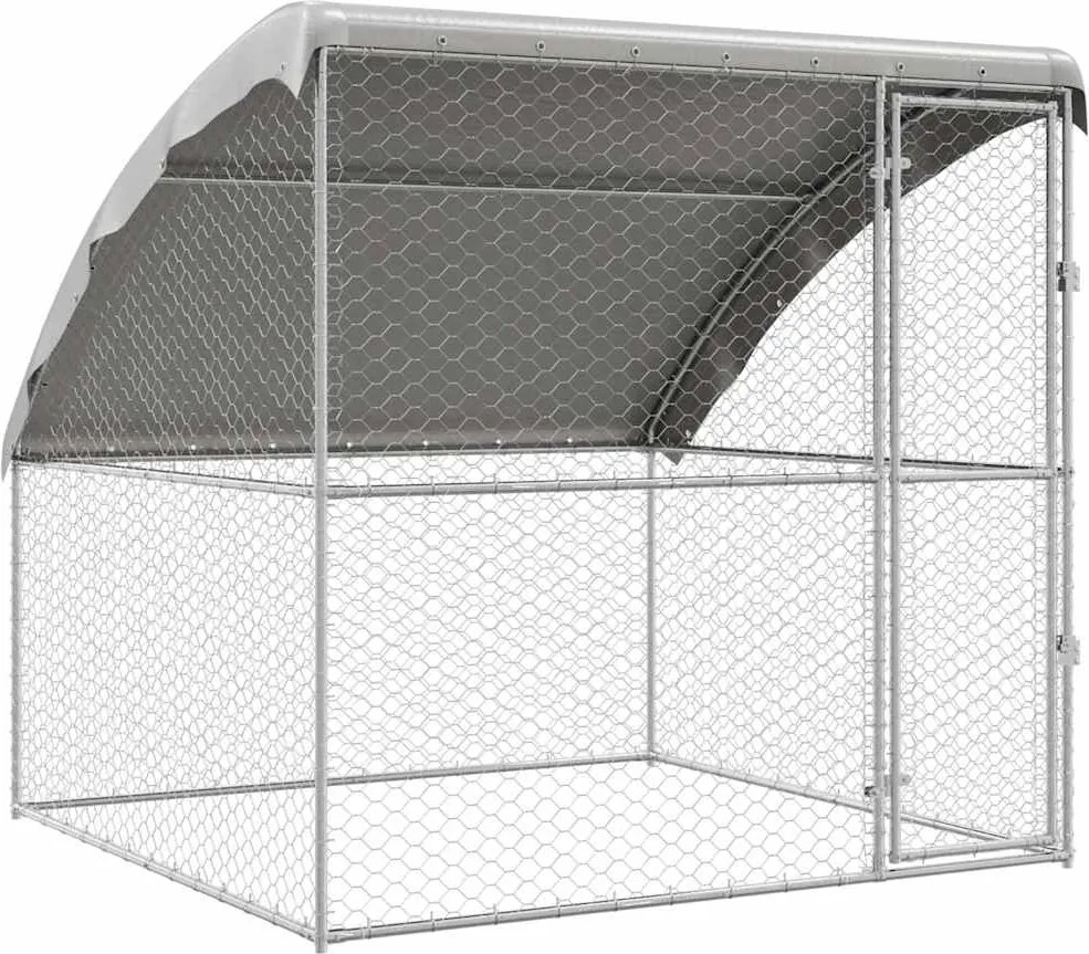 vidaXL Cușcă pentru câini Argintiu 2 x 2 x 2 m Oțel galvanizat