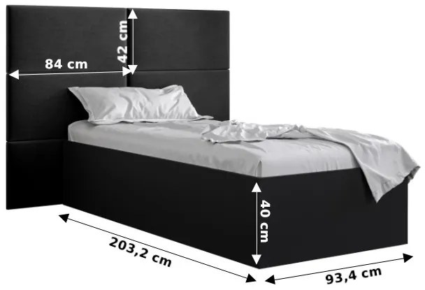Zondo Pat de o persoană cu tăblie tapițată 90 cm. 1045905