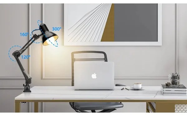 Lampă de masă 2 în 1 Aigostar 1xE27/40W/230V negru