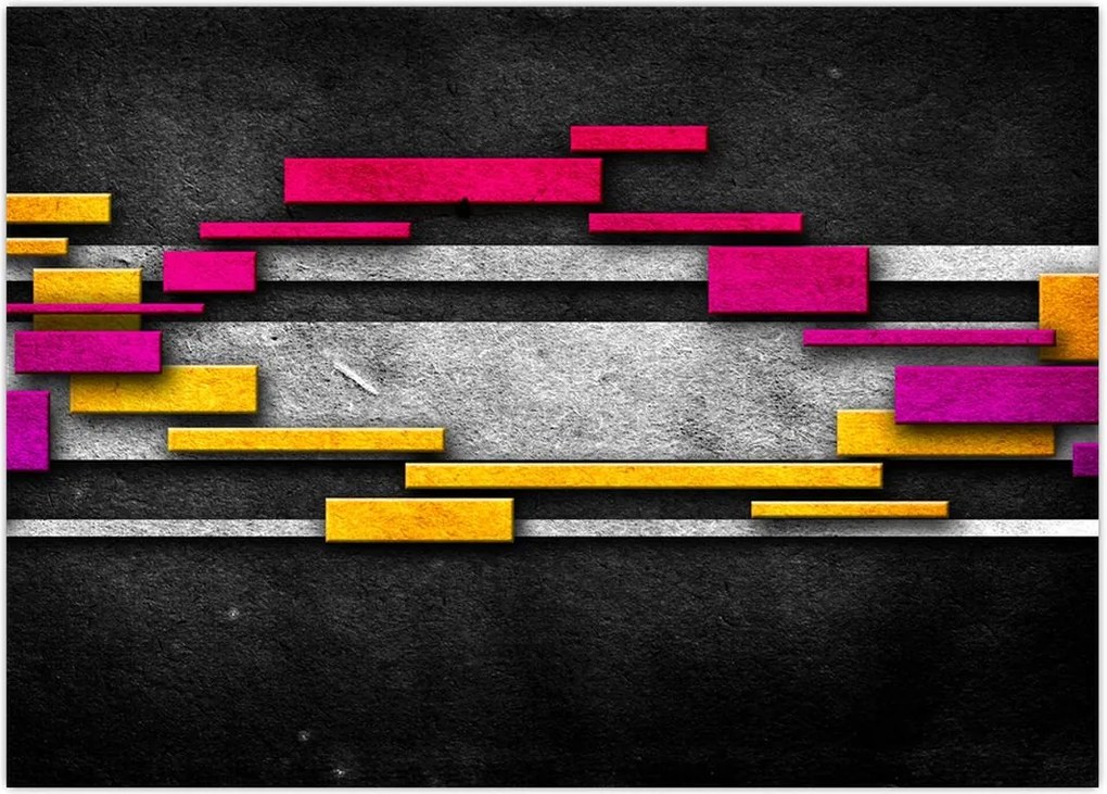 Tablou - Abstrac colorat, fundal negru (70x50 cm)