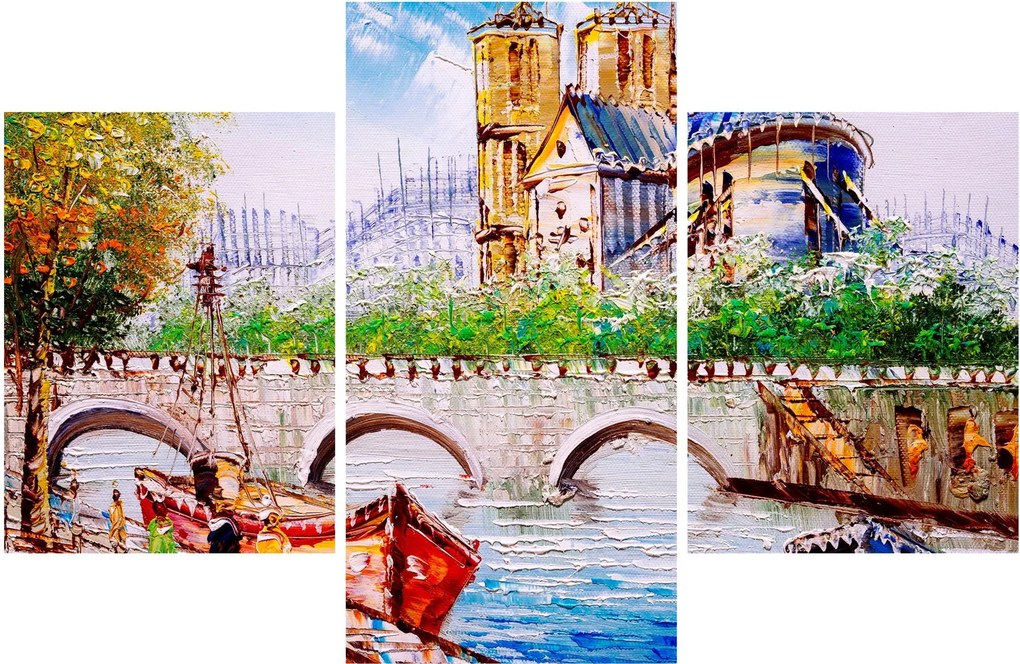 Tablou - Pictură în ulei a orașului (90x60 cm)