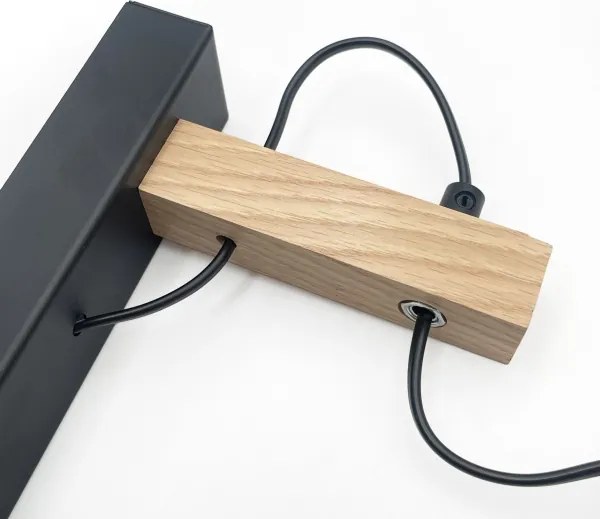 Lampă de perete LEANDRA 1xE27/15W/230V stejar/negru