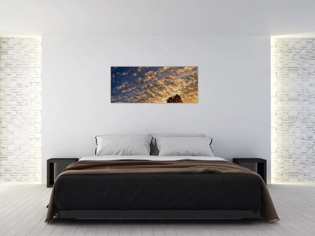 Tablou - Palmieri între nori (120x50 cm)