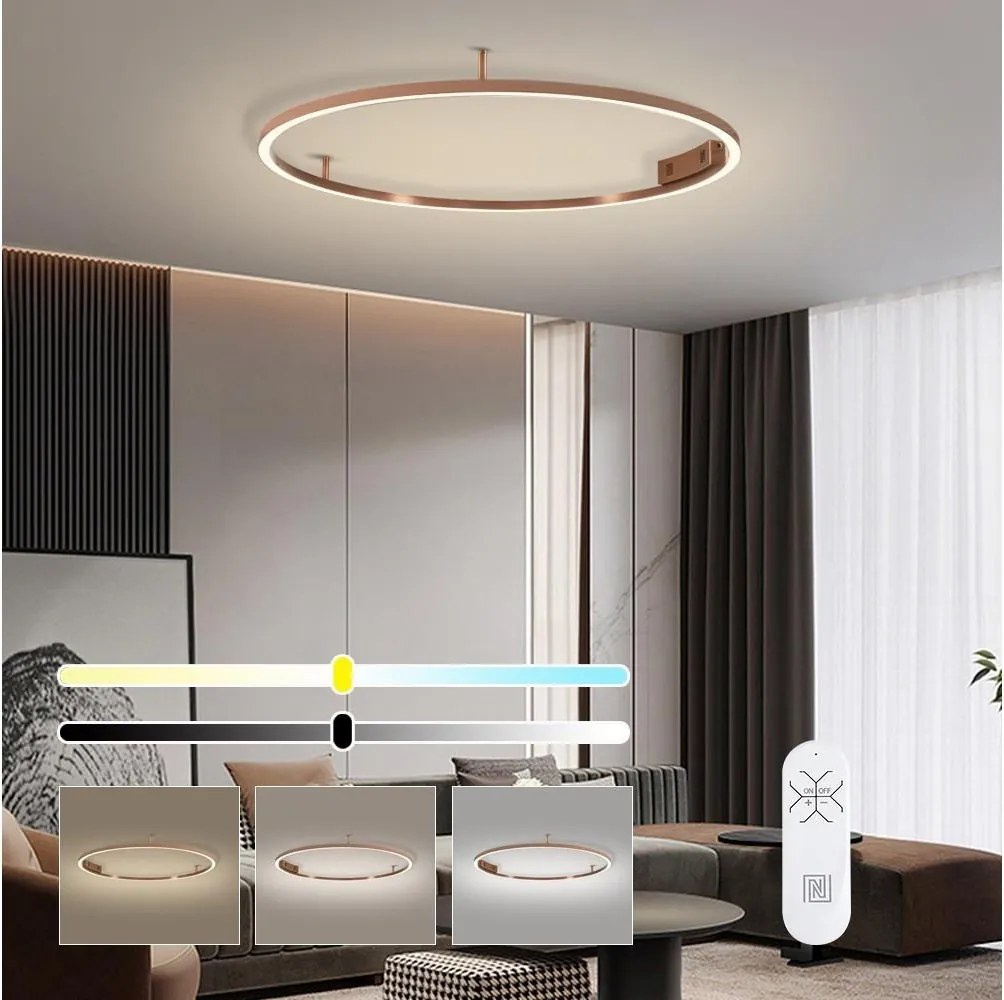 Immax NEO 07326-80C-LED Plafonieră dimabilă FINO LED/55W/230V 80 cm Tuya aur roz+telecomandă