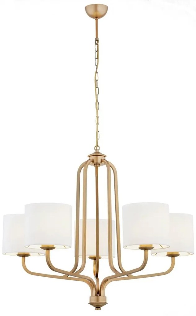 Candelabru cu 5 brate design modern Maranello auriu, alb