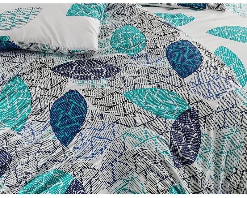BedTex Lenjerie de pat din bumbac Linna turcoaz,140 x 200 cm, 70 x 90 cm