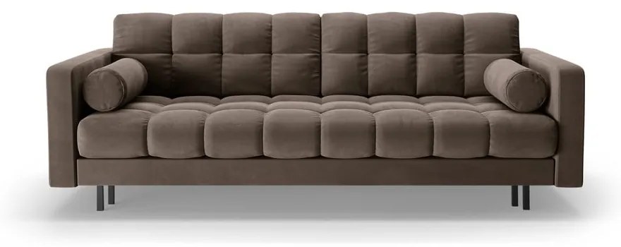 Canapea maro extensibilă, cu spațiu de depozitare cu tapițerie din catifea 222 cm Bali – Cosmopolitan Design