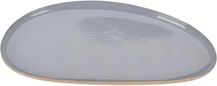 Platou oval Pebble din metal gri 21x11 cm - modele diverse