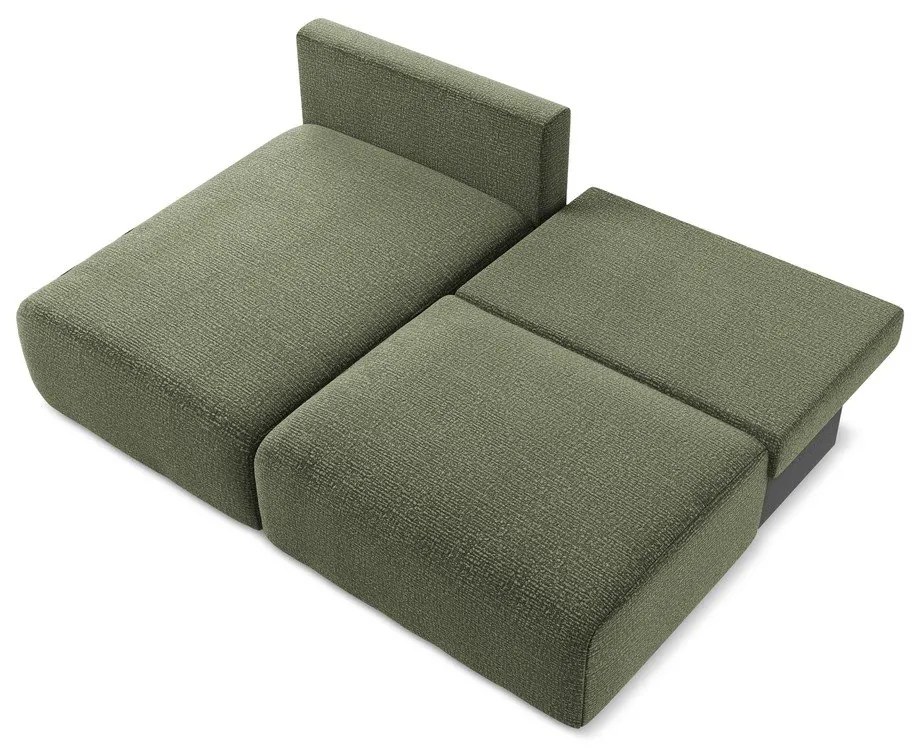 Colțar verde extensibil/cu spațiu de depozitare (cu colț pe partea stângă) Kalena – Makamii