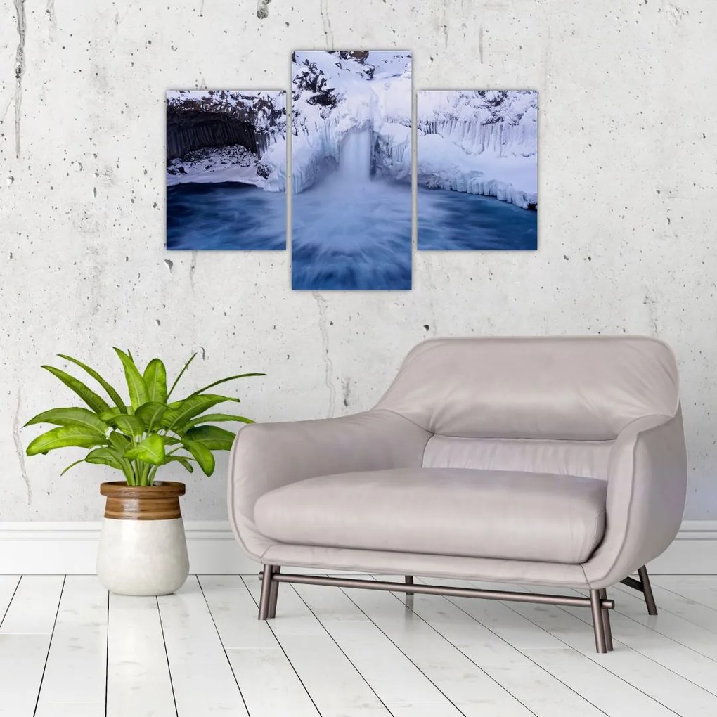 Tablou cu cascadele iarna (90x60 cm)