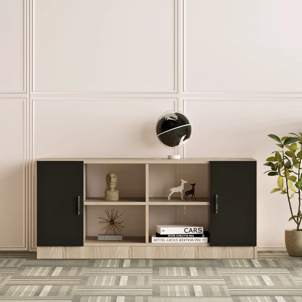 Set pentru birou Vincent 16 (stejar + negru). 1072652