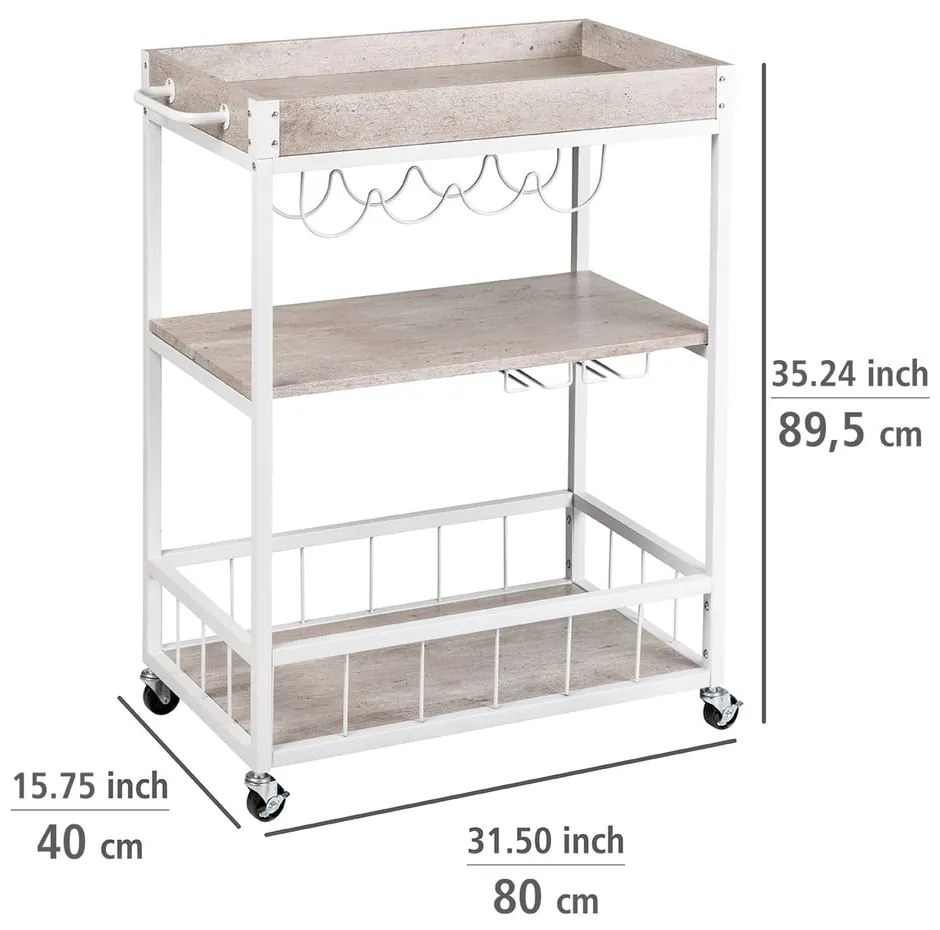 Măsuță de servire cu roți 40x80 cm Rustico – Wenko