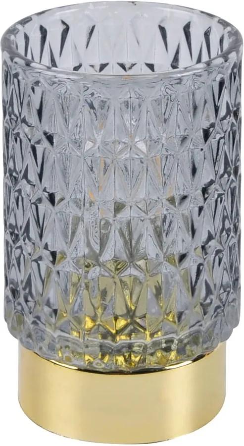 Decorațiune luminoasă din sticlă cu LED PT LIVING Diamond, gri