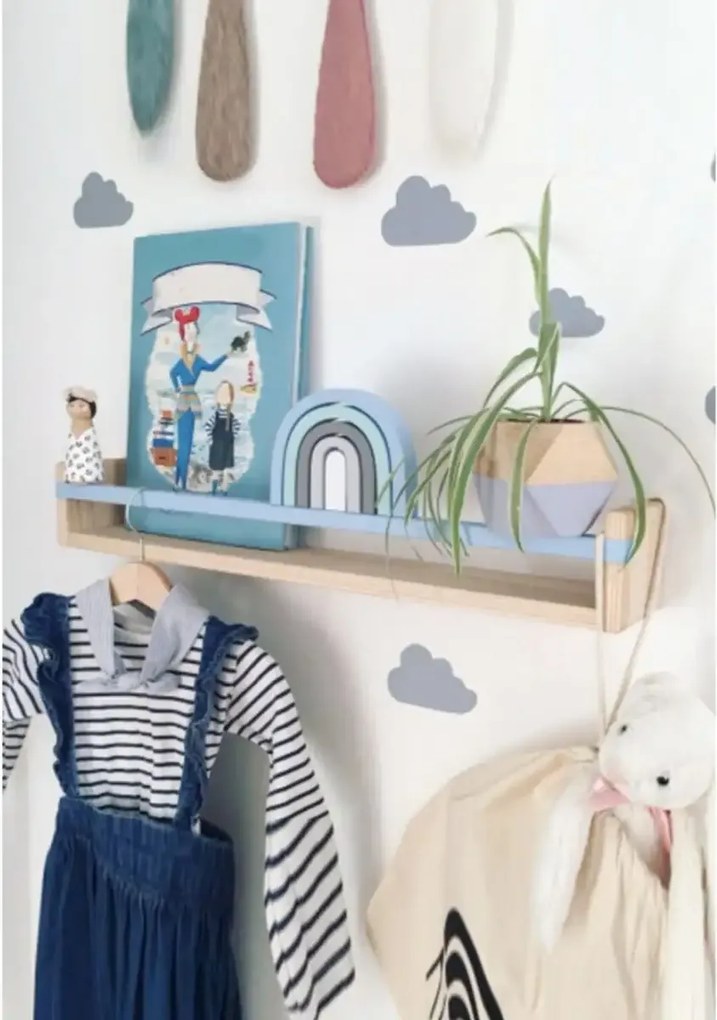 Raft de perete lemn, seria Wood Homs 60 x 10 x 10 cm,700086