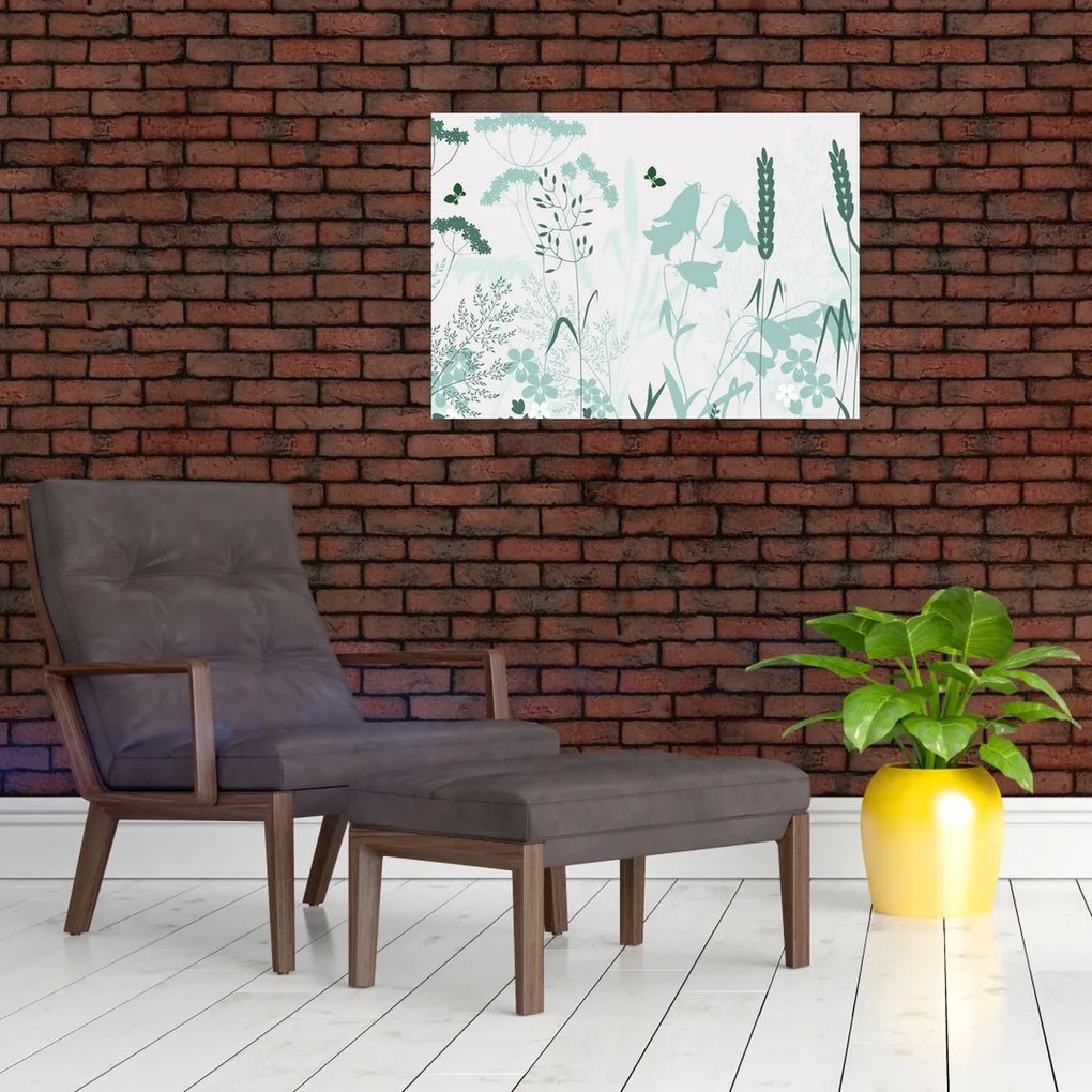 Tablou pe sticlă - Vector pajiște (70x50 cm)