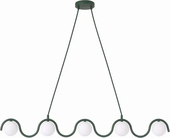 Candelabru suspendat pe cablu SINUS 5xG9/8W/230V verde