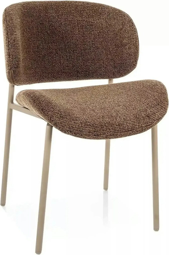 Scaun KISO, cappuccino/cașmir, stofă/metal, 59x46x81 cm