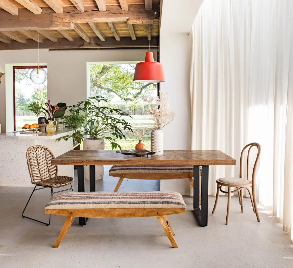 Scaun dining, bej, din bumbac, Icon